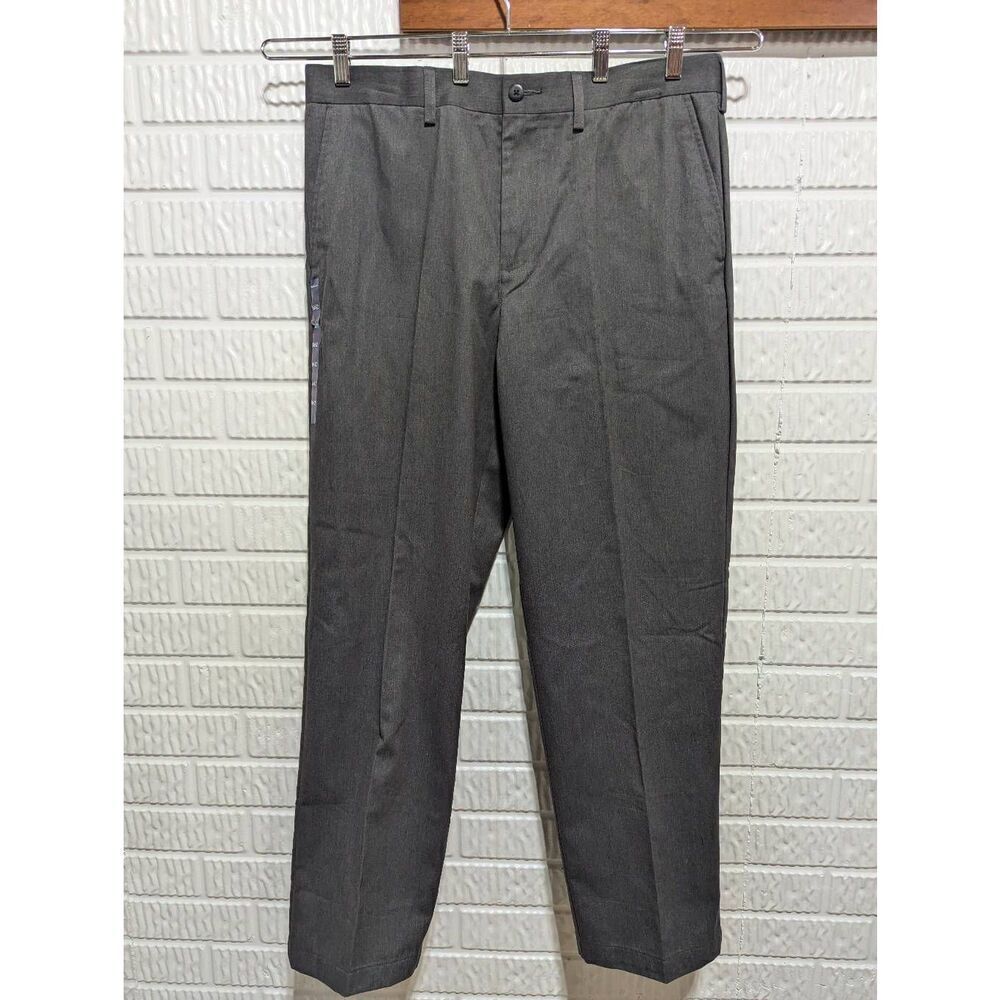 Croft & Barrow Men's Gray Mid-Rise Flat Front Dress Pants Size 36 X 32 NWT